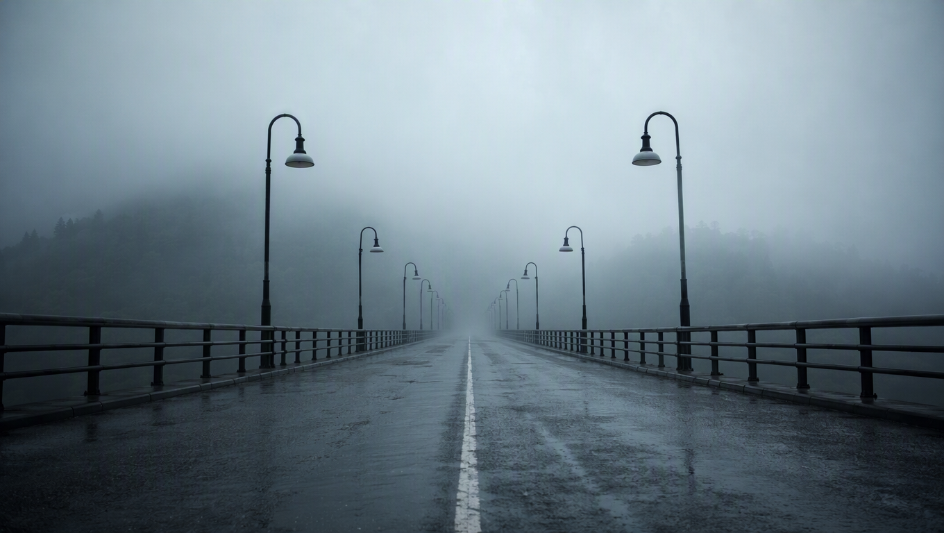 Foggy Morning Bridge Span