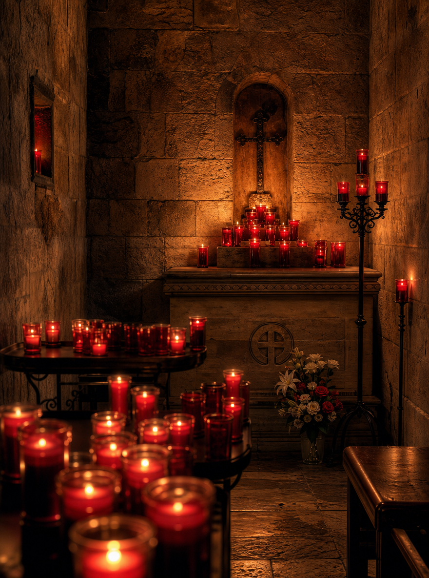 Chapel Candles in Quiet Prayer
