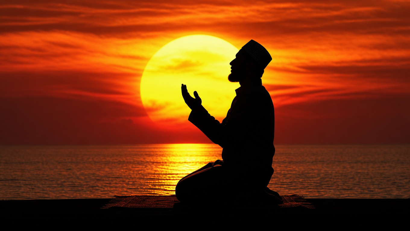 Prayer at Ocean Sunset