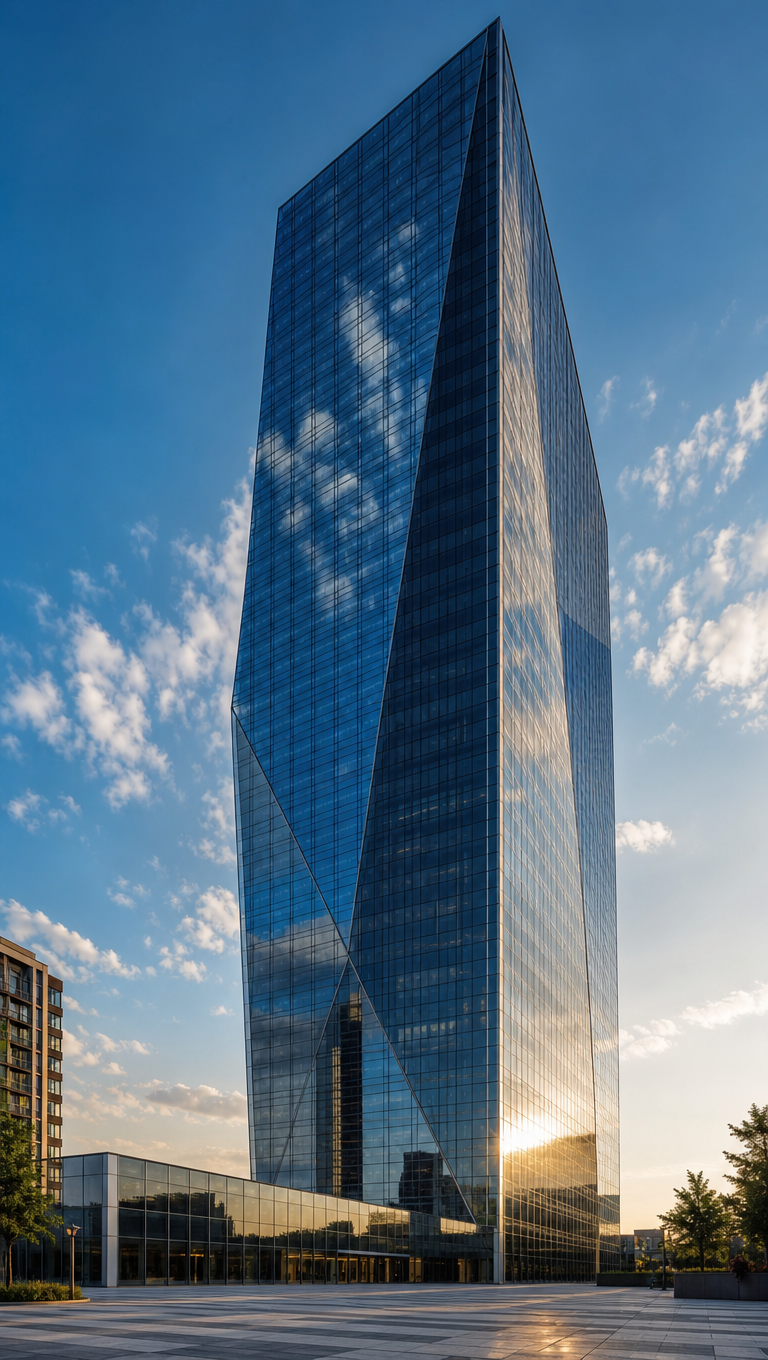 Glass Tower Against Clear Sky