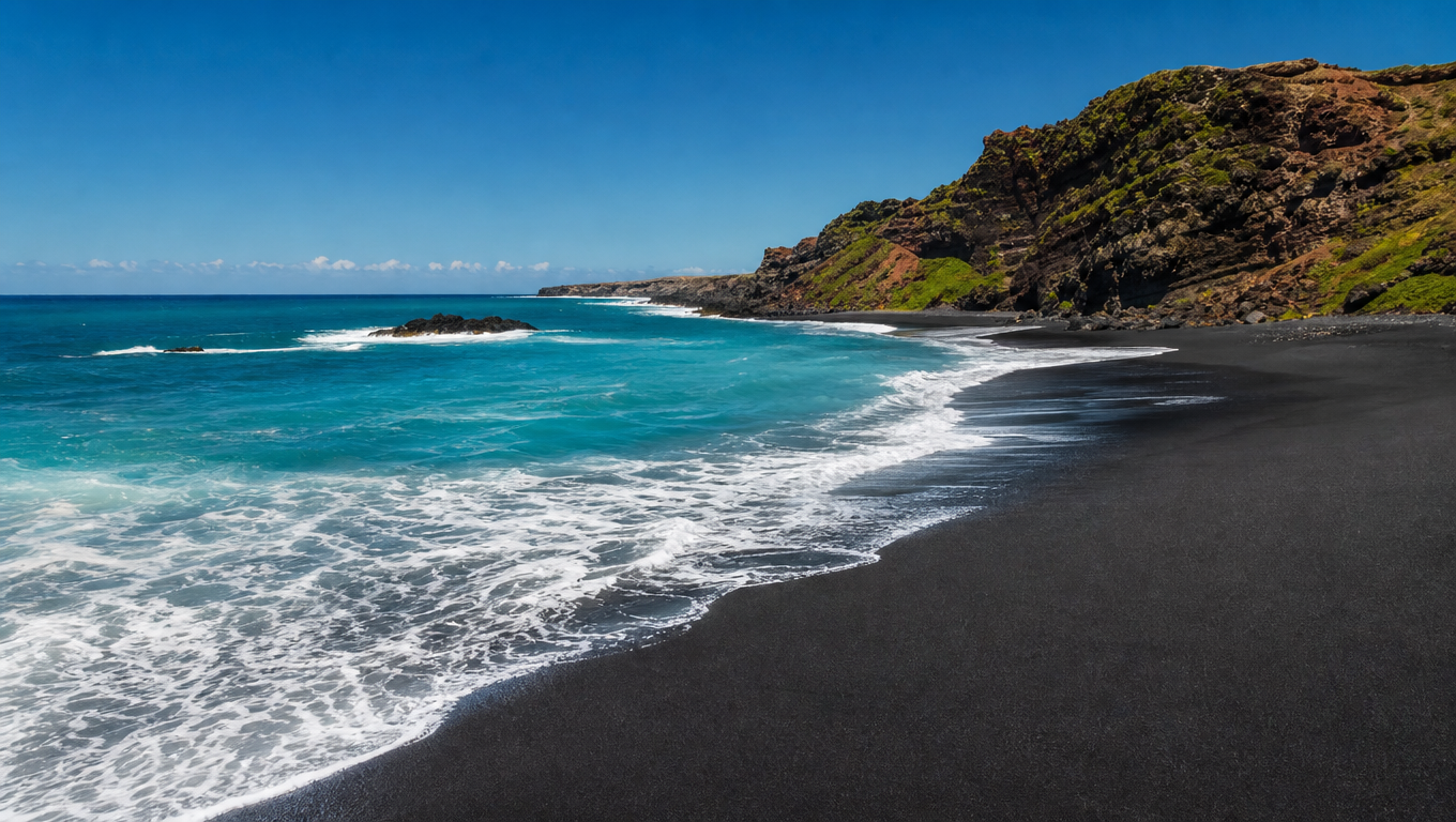 Black Sand Volcanic Shore