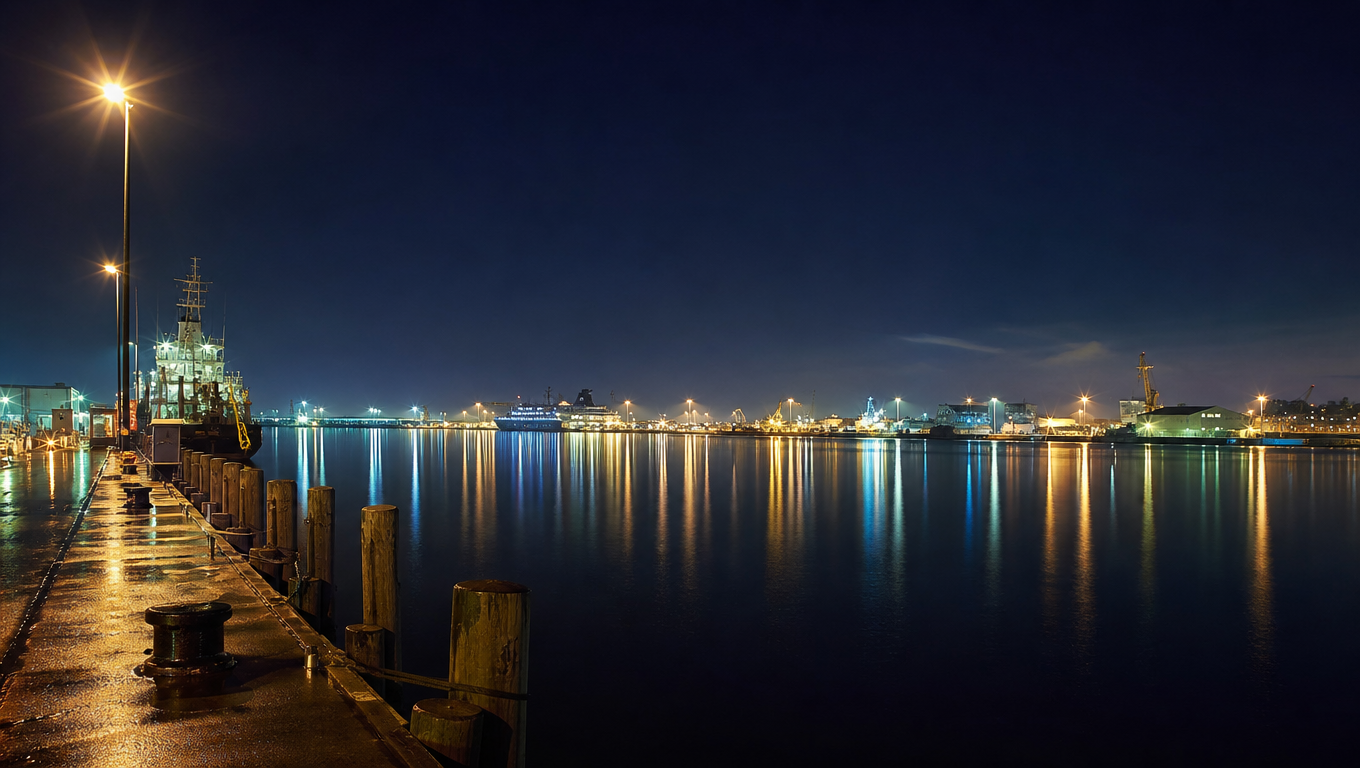 Harbor Lights on Still Water