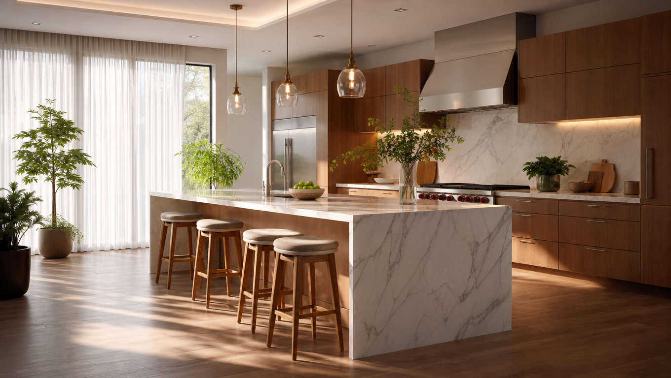 Kitchen Island Morning Light