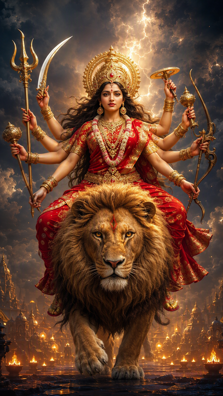 Goddess Durga on the Lion