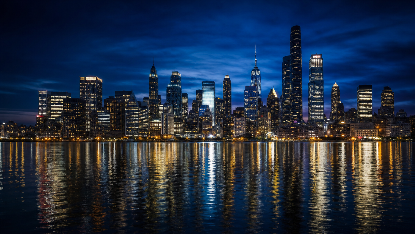 Skyline Lights at Blue Hour