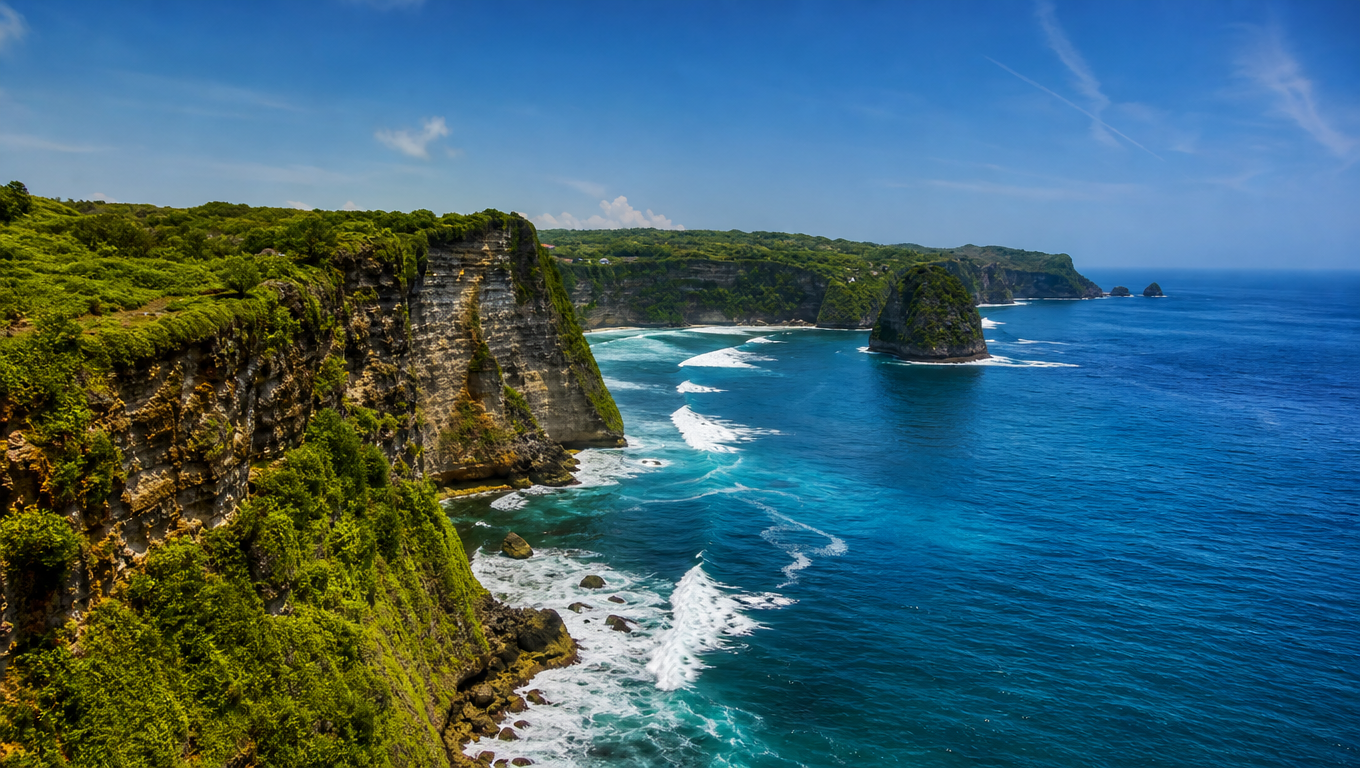 Emerald Coastal Cliffs