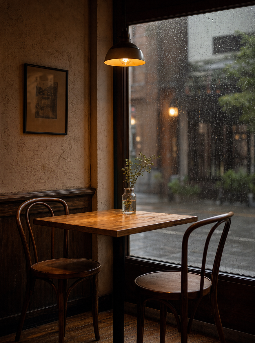Cozy Cafe Window Corner