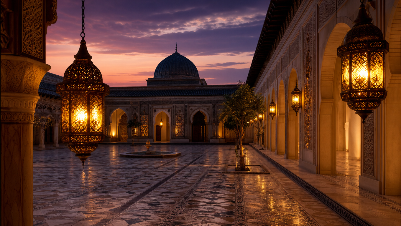 Lantern Courtyard After Maghrib